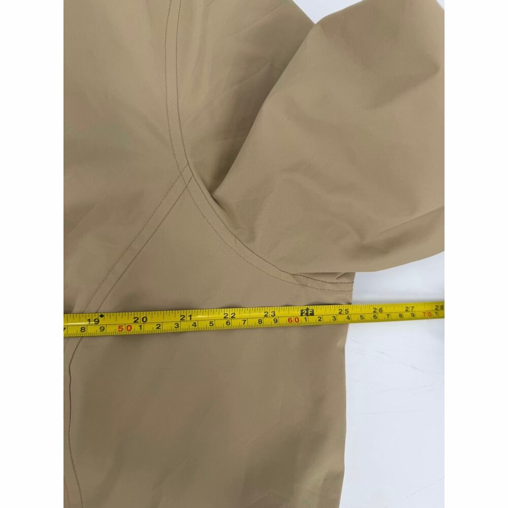 Vintage L.L. BEAN 1X Womens Khaki Mackintosh Jacket Flannel Lined Rain Coat Hood - Picture 15 of 16